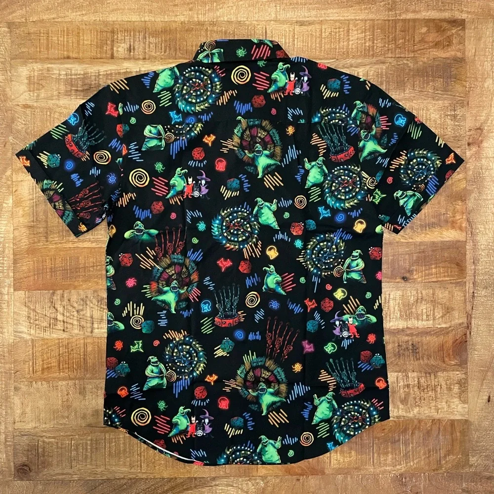 NWT RSVLTS Disney Nightmare Before Christmas ‘Oogie’s Turn to Boogie’ Button Up - Picture 3 of 10